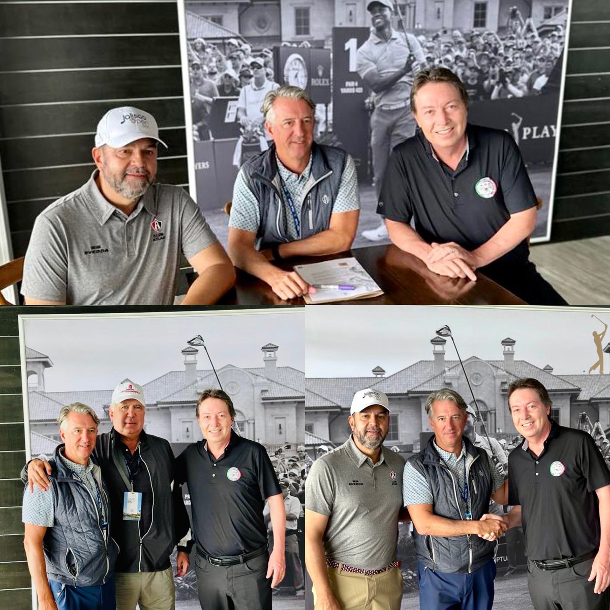 En el marco del Torneo @theplayerschamp se llevó a cabo la firma del Jalisco Open de la <a href="/pgatourla/">PGA TOUR Americas ESP</a> donde engalanó la ceremonia el Comisionado de la <a href="/giragolfmx/">giragolfmx</a> @alfredomiguel49 , <a href="/fedmexgolf/">Federación Mexicana de Golf</a> <a href="/todd_rhinehart/">Todd Rhinehart</a> <a href="/vfcosio/">Victor Flores-Cosio</a> @clubatlasoficial
