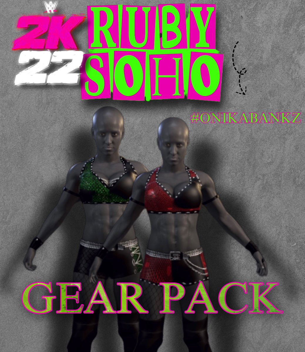 My OFFICIAL @realrubysoho AEW GearPack is available for download on WWE2k22 CC! 🧪 ⛓️ Tags ~ #OnikaBankz #rubysoho #rubyriott #wwe #wwegames #WWE2K22 #nxt #aew  #impact #nxt20