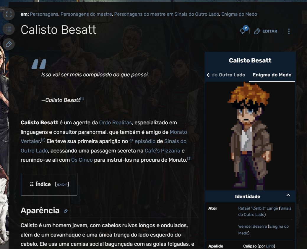 Calisto Besatt, Ordem Paranormal Wiki