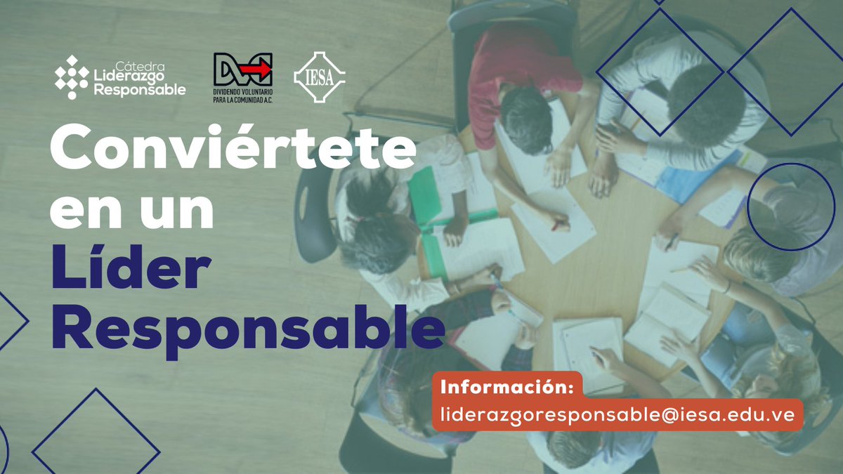 Inscríbete a la nueva edición de la Cátedra #LiderazgoResponsable.

Potencia tus conocimientos en #liderazgo, #innovación, #gestióndelbienestar, #sustebtabilidad y #sostenibilidad junto a un grupo de profesores y panelistas de primer nivel.

📨liderazgoresponsable@iesa.edu.ve