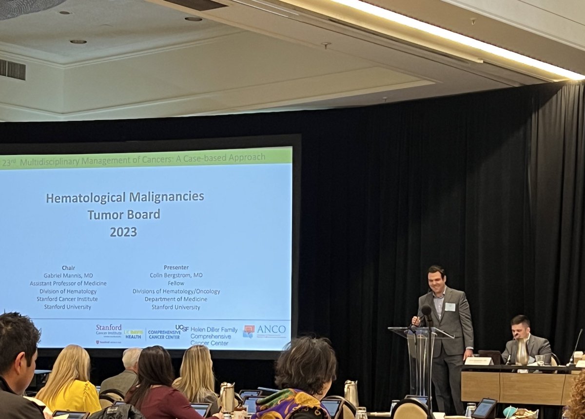 The best part of advancing in fellowship is watching your cofellows on stage!!! 

Hematologic Malignancies on Day 1!! Cases presented by Stanford fellow <a href="/CBergstromMD/">Colin Bergstrom</a> and chaired by <a href="/diberri/">David Iberri</a> #MMC2023