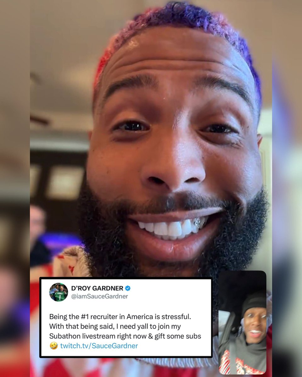 BleacherReport's tweet photo. Sauce Gardner recruiting OBJ to the Jets?! 👀

(via @iamSauceGardner) https://t.co/FNp1XUBtSe