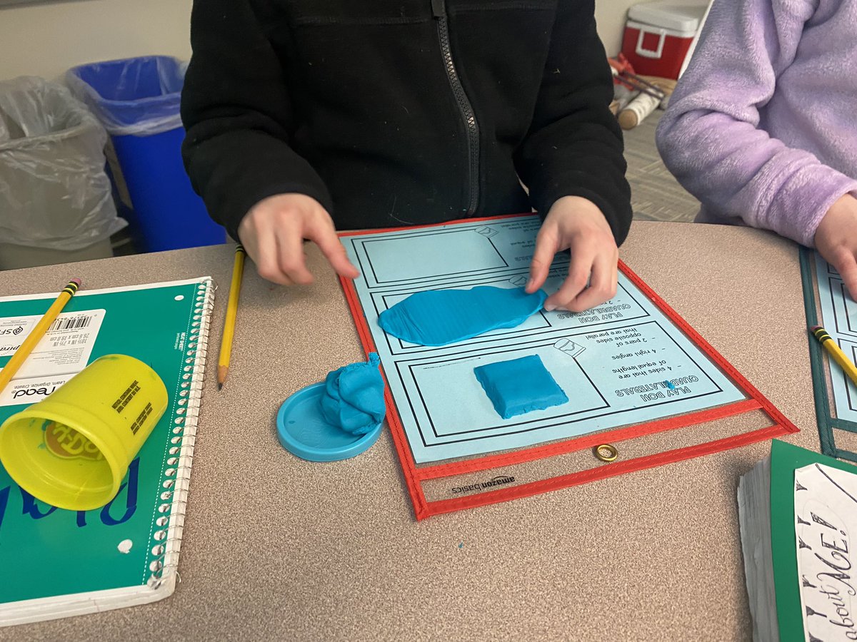 Play-Doh Quadrilaterals! Third grade mathematics used Play-Doh to build and compare attributes of quadrilaterals.