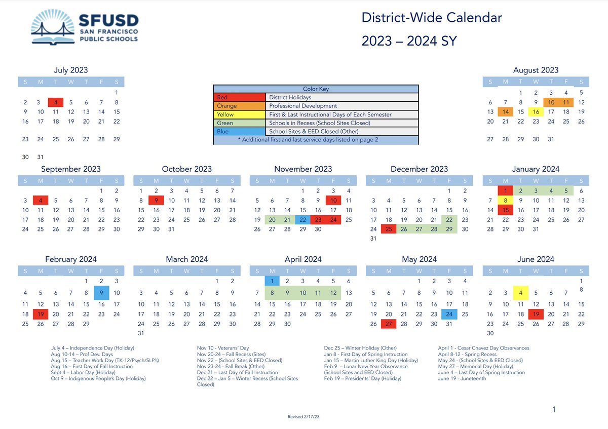 The 2023-24 academic calendar has been approved. The first day of school for the coming school year is August 16. Translations will be coming soon. https://t.co/JimHkpFv0i