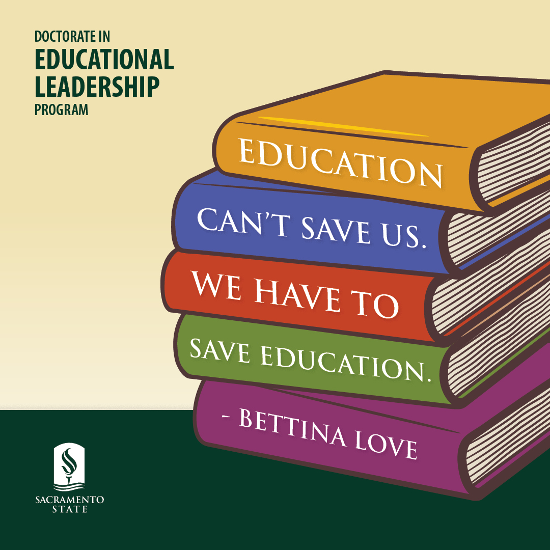SacStateEDD's tweet photo. "Education can't save us. We have to save education." - Bettina Love

#Education #BettinaLove #Leadership #TransformativeLeader https://t.co/GIINoD8diB