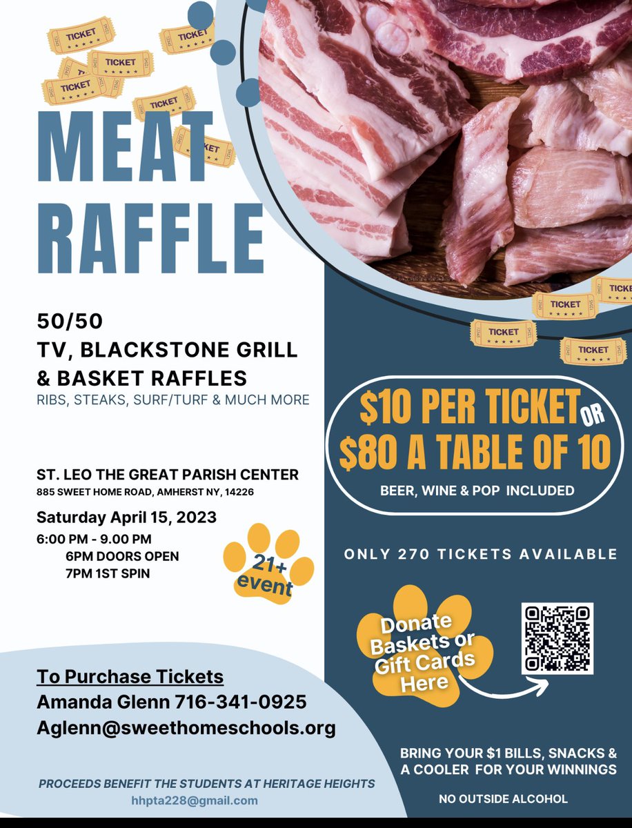 Who’s ready for a meat Raffle? Come join us on April 15th