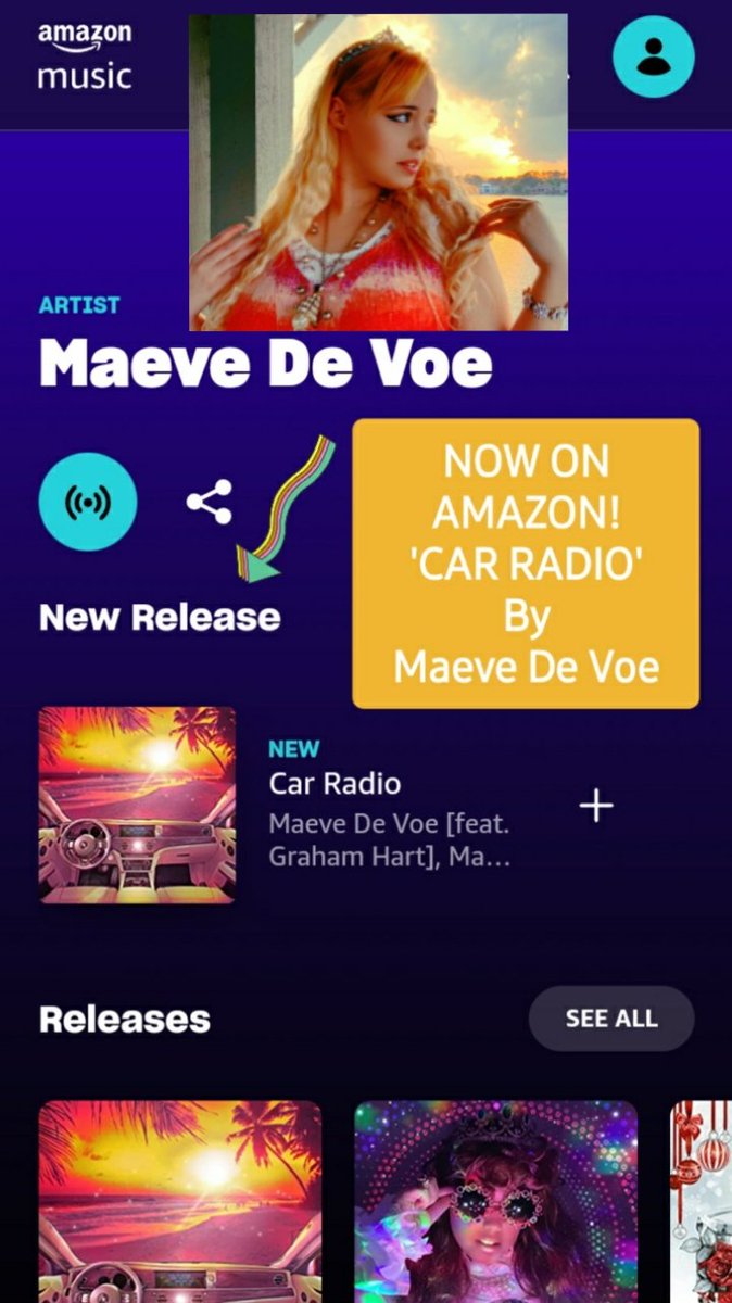 author_stewart's tweet photo. #outnow @MaeveDeVoe & her #newsingle CAR RADIO #summerhit #springbreak #playlistadd feat. Graham Hart #duet & on @AmazonMusicUK @amazonfr @amazonde & more #lyricvideo on @youtube MAEVE DE VOE Channel #subscribe & #Like @rtItBot #bestnew #song of the #summertime #replayaddict 👑 https://t.co/2cvgUQxF9t