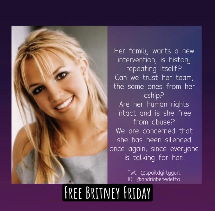 Jennife61759171's tweet photo. We r concerned 4
#brinteyspears safety/
well-being. Where's her
Justice? Same team she
wanted jailed.Fake
media.Who r the
sources,can thy be
trusted?Has she been
silenced?
#justiceforbritney
#freebritneyfriday@TheJusticeDept
@JamesOKeefeIII
@RepBrownley
@NancyMace
@RepSwalwell https://t.co/C1y6vYhncf