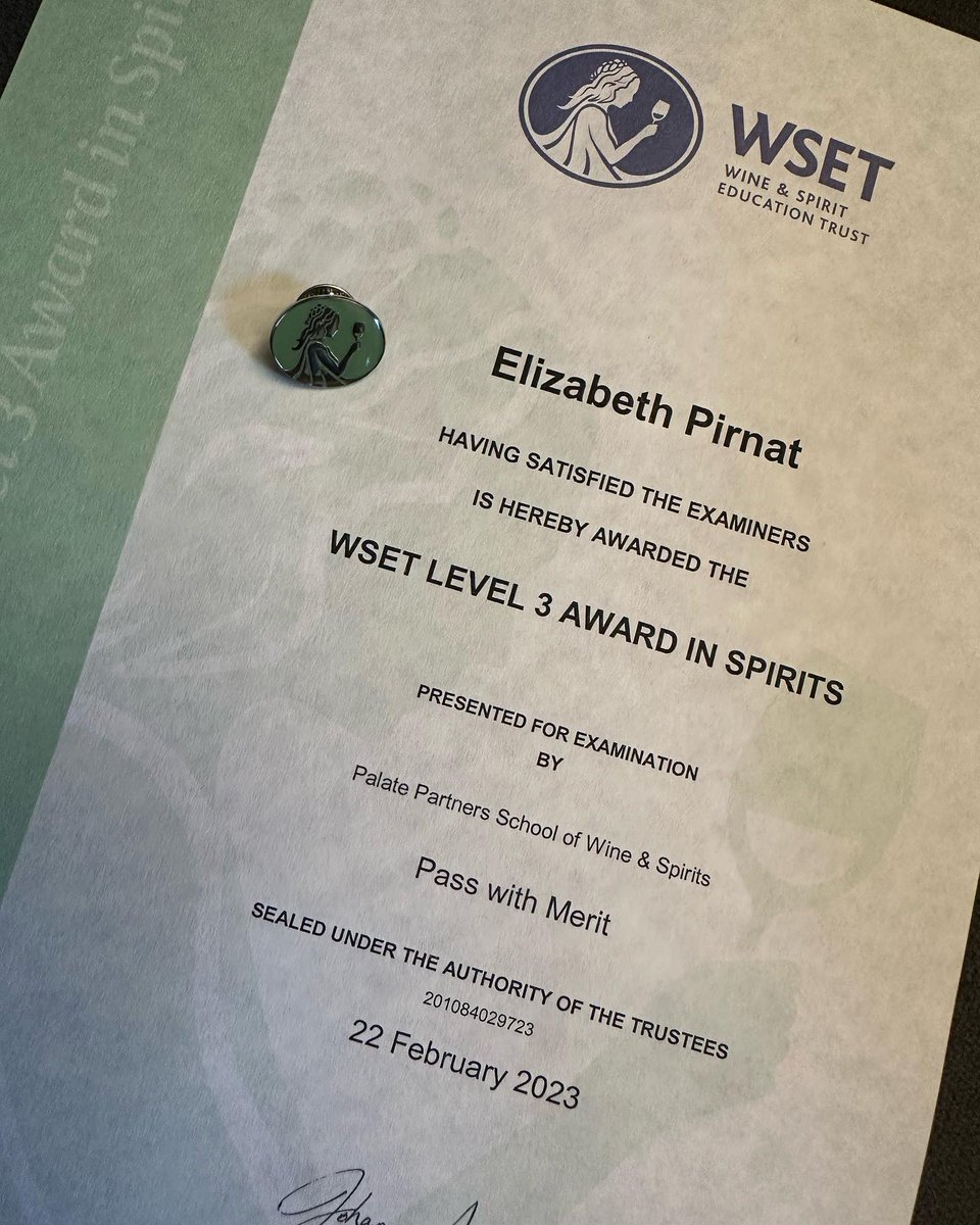 DrinkableGrape's tweet photo. It’s official!

My #wsetspirits Level 3 certificate and pin arrived!

.
#whiskey #whisky #bourbon #gin #tequila #mezcal #rum #wsetglobal #wsetspirits #spiritseducation #wine #wineeducation #napavalleywineacademy #wsetspirits #spirits #instadram #whiskygram #whiskeygram #caskstren https://t.co/T9oVAY082R