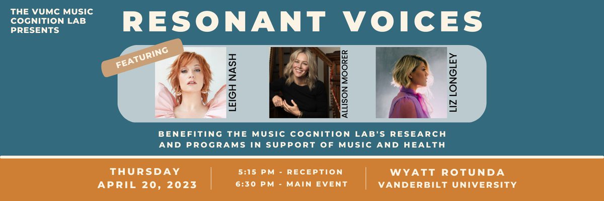 Join the Vanderbilt Music Cognition Lab this April for a night of music and science at <a href="/vupeabody/">Peabody College</a>. The event is free to attend, but donations are welcome! RSVP below 🎶

#musicscience <a href="/VanderbiltENT/">VUMC Otolaryngology–Head and Neck Surgery</a>
