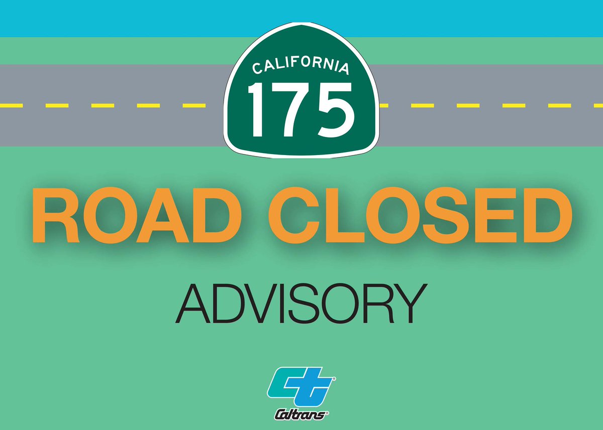 CaltransDist1's tweet photo. ROAD CLOSURE: Route 175 is fully closed in Mendocino County from the U.S. 101 junction in Hopland to McDowell St. (PM 0-1) due to flooding.
Please check https://t.co/faudYOtp7p or the QuickMap app for the latest road conditions.
#Route175 #MendocinoCounty #KnowBeforeYouGo https://t.co/d5ZPEnJyYO