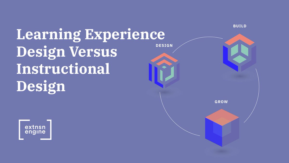 ExtensionEngine's tweet image. The meanings of the terms #learningexperiencedesign & #instructionaldesign are often raised by people trying to understand whether they’re actually different things or just different words for the same thing.