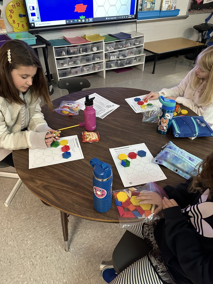 We love learning about fractions using our pattern blocks!