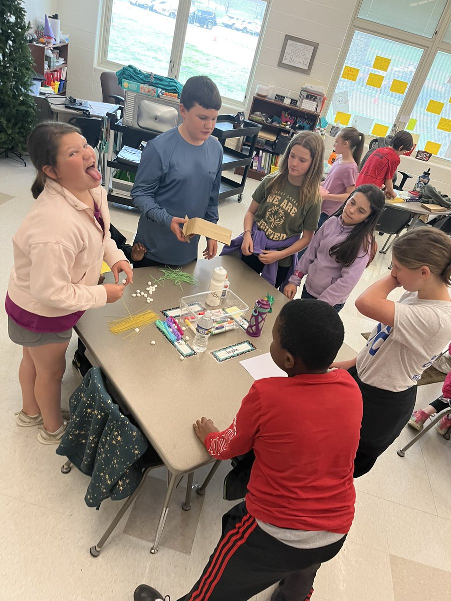 Thankful for our #Unified Buddies today!! They worked in teams to build strong towers since it was too wet to go outside. Can we keep these fifth graders forever?! #RangerStrong #rainyday #TheBestBuddies