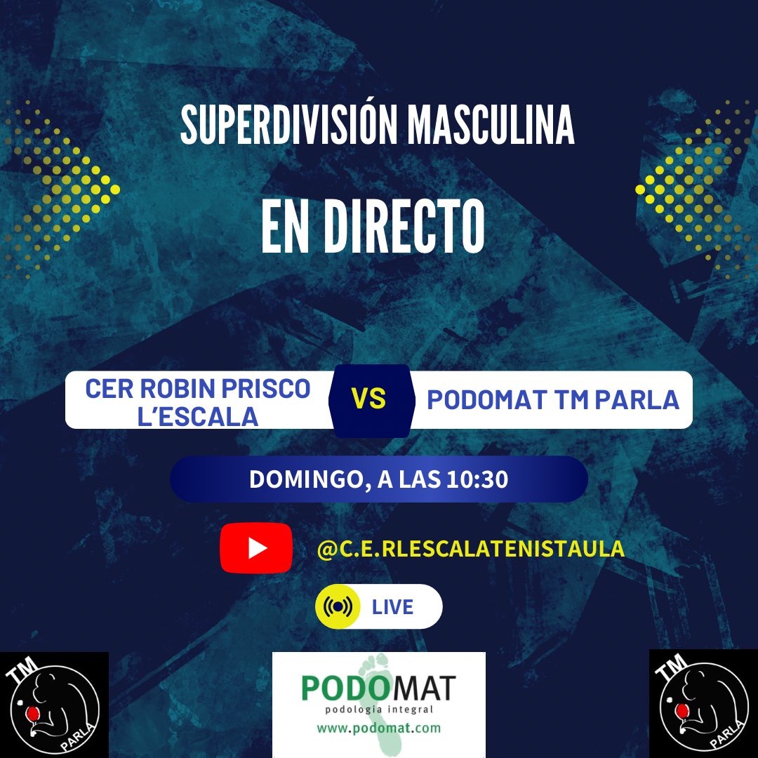 tmparla's tweet photo. 📹 Sigue a nuestro equipo en una nueva final

👉 https://t.co/ytlHObnPrs en directo por el canal de Youtube del @cttcerlescala 

🔥 No estaréis solos! https://t.co/wD52HOV8Rb
