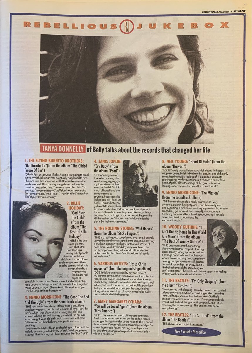 nothingelseon's tweet photo. Rebellious Jukebox! Tanya Donnelly from Belly! Melody Maker, 14 November 1992. #MelodyMaker 
#MyLifeInTheUKMusicPress #1992 https://t.co/35OXgHENiK