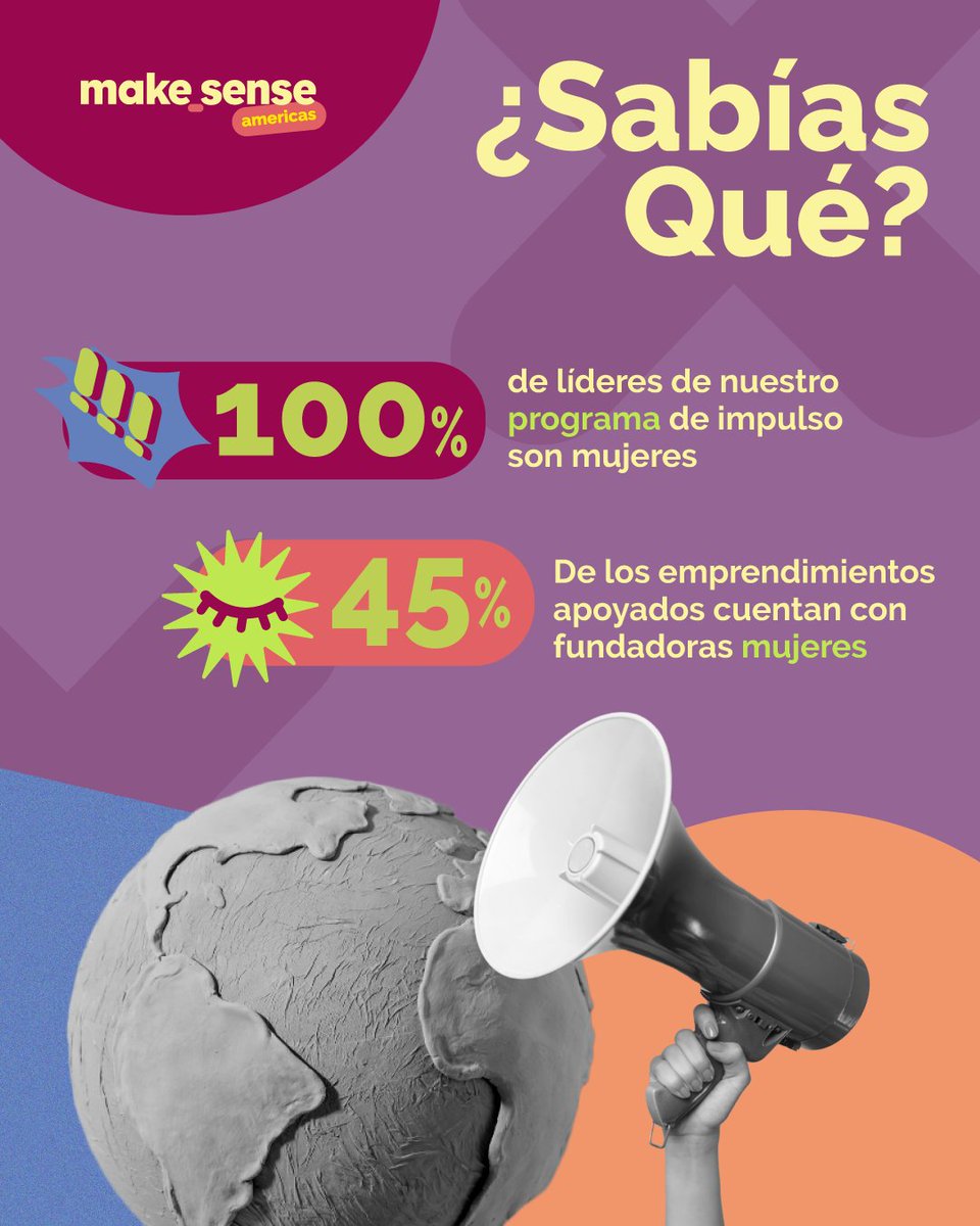 📣¡La igualdad de género es un pilar en nuestro #ProgramadeImpulso!

En este programa de aceleración de emprendimientos socio-ambientales buscamos que exista un balance de género🙋🏽‍♀️ en roles de liderazgo y con un enfoque de género en las mentorías🧑🏽‍💻 por organizaciones aliadas.
