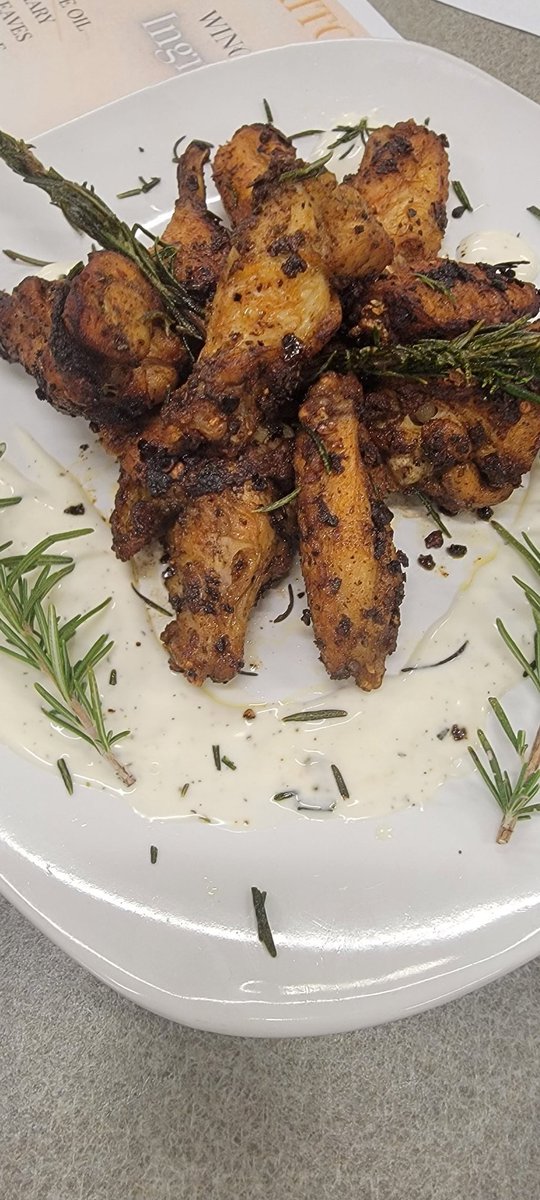 The_ChefX's tweet photo. What better way display knowledge of herbs &amp; spices than with a custom seasoning blend wing challenge! It's safe to say NHS Culinary Arts students are proficient in herbs, spices &amp; palatability1! #OneChatham #CookingWithChefX #NHSCulinaryArts https://t.co/7Huzqc9wnE