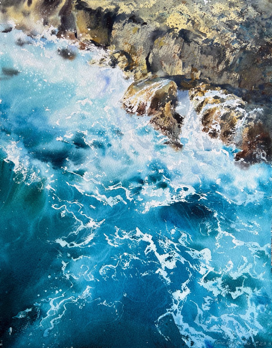 Waves and rocks #15

#Watercolor
Size 31x41cm
Paper @StCuthbertsMill #Saunders Waterford 300gsm CP HW

#WatercolorPainting #AYearForArt #watercolorist #waves #motion #movement #wallart #ArtDecor #beachy #costalart #BeachVibes #tropical #OceanPainting #BeachHouseArt #watercolour