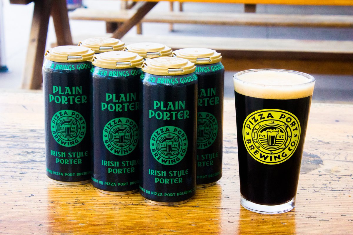 CAN RELEASE 🚨! Plain Porter is now available in six-packs and drafts at all @PizzaPortBeer brewpubs!