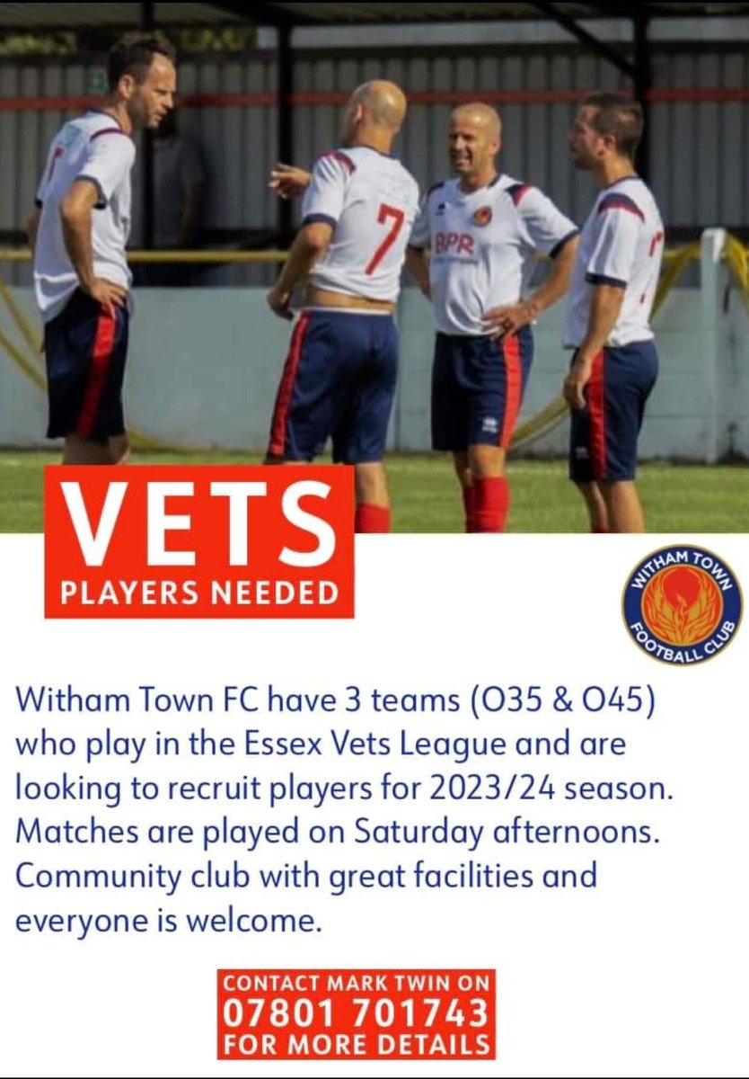 Witham Town Vets Reserves. tweet media