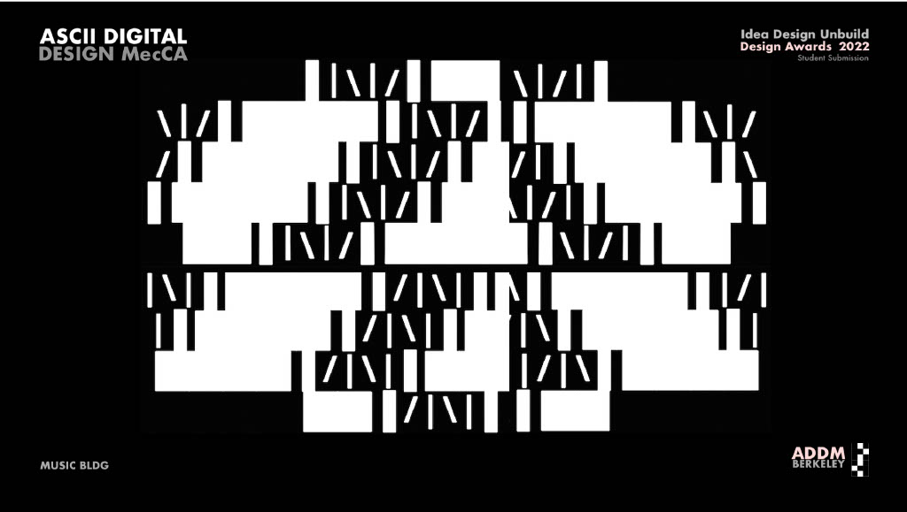 aiaeb's tweet photo. We’re thinking outside of the box for today’s #FirmFriday with Rozita Fogelman’s project “ASCII Digital Design MecCA”, a student Design Award finalist! This project was “solely designed using ASCII - American Standard Code for Information Interchange.” #aiaebdesignawards #aia https://t.co/Pc8KgTq2O5