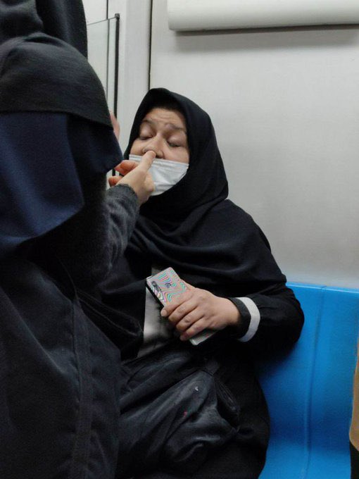 SasanRebels's tweet photo. Morality policewoman who was taking photos of women without hijabs in the metro for identification is put to shame by other women. 

#IranRevoIution https://t.co/qSLuXlomUW