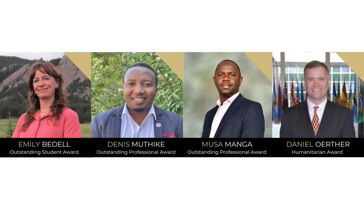 Mortenson Center: Global Engineering & Resilience (@mcge_cu) on Twitter photo Congratulations Global Engineering Award winners! Outstanding Student: <a href="/EmilyJBedell/">Emily Bedell, PhD</a>; Outstanding Professionals: Denis Muthike <a href="/RCMRD_/">RCMRD π°πͺ πΊπ¬ πΈπ΄ πΉπΏ π²πΌ π°π² πΏπ² π±πΈ πΈπΏ</a> and <a href="/manga_musa/">Musa Nsubuga Manga</a>; and Humanitarian: <a href="/DanielOerther/">Daniel B. Oerther, PE, BCEE, BCES</a>. Amazing individuals transforming Global Engineering through their dedicated and ongoing work. Congratulations Global Engineering Award winners! Outstanding Student: <a href="/EmilyJBedell/">Emily Bedell, PhD</a>; Outstanding Professionals: Denis Muthike <a href="/RCMRD_/">RCMRD π°πͺ πΊπ¬ πΈπ΄ πΉπΏ π²πΌ π°π² πΏπ² π±πΈ πΈπΏ</a> and <a href="/manga_musa/">Musa Nsubuga Manga</a>; and Humanitarian: <a href="/DanielOerther/">Daniel B. Oerther, PE, BCEE, BCES</a>. Amazing individuals transforming Global Engineering through their dedicated and ongoing work.