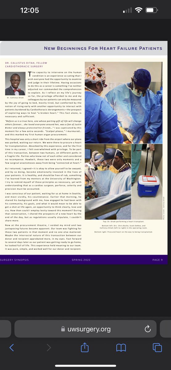 Callistus Ditah (@callistusditah) on Twitter photo Here’s a personal reflection on some of the work we do. uwsurgery.org/wp-content/upl…
<a href="/STS_CTsurgery/">The Society of Thoracic Surgeons</a> <a href="/UWMedHeart/">UWashington Heart Institute</a> <a href="/uwashfellows/">Univ. of Washington Cardiology Fellows</a> <a href="/UWCTSurgRes/">UW CT Surgery Residency</a> <a href="/UWMedicine/">UW Medicine</a> <a href="/ISHLT/">The ISHLT</a> <a href="/ABCTS_1999/">ABCTS</a> Here’s a personal reflection on some of the work we do. uwsurgery.org/wp-content/upl…
<a href="/STS_CTsurgery/">The Society of Thoracic Surgeons</a> <a href="/UWMedHeart/">UWashington Heart Institute</a> <a href="/uwashfellows/">Univ. of Washington Cardiology Fellows</a> <a href="/UWCTSurgRes/">UW CT Surgery Residency</a> <a href="/UWMedicine/">UW Medicine</a> <a href="/ISHLT/">The ISHLT</a> <a href="/ABCTS_1999/">ABCTS</a>