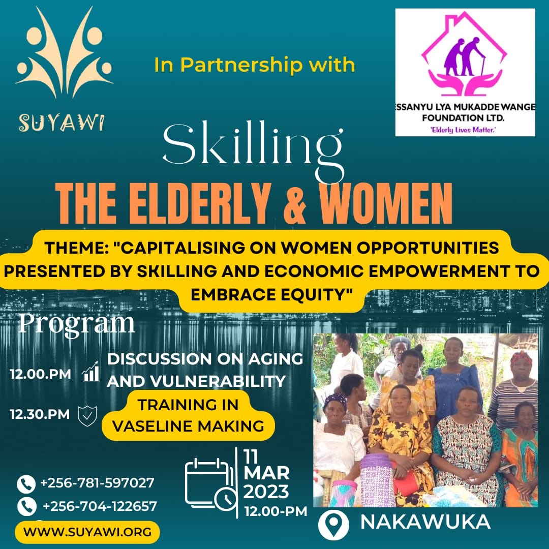 HMauritia's tweet photo. ⁦@suyawi⁩ will Skill the Elderly Women in Nakawuka, Wakiso Uganda in celebration of International Women's day 2023.
"Change will not come if we wait for some other person or some other time”
#suyawi@5
#awaketosupremacy
#wearethechangethatwewanttosee ⁦@amwaafrika⁩ https://t.co/2dSeyr503S