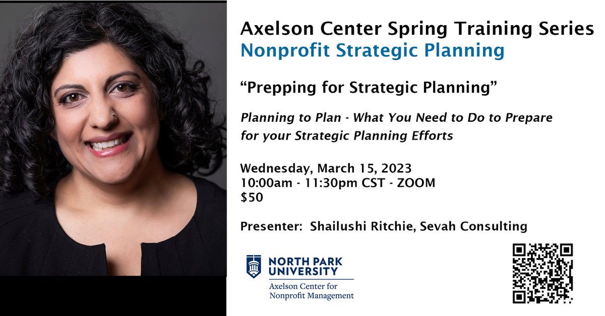 Next week join us for a workshop with Shailushi Baxi Ritchie on how to prepare for your strategic planning process. In this session, learn the questions you need to ask and answer in order to set your organization up for success. Register here: lnkd.in/e3gQJncB