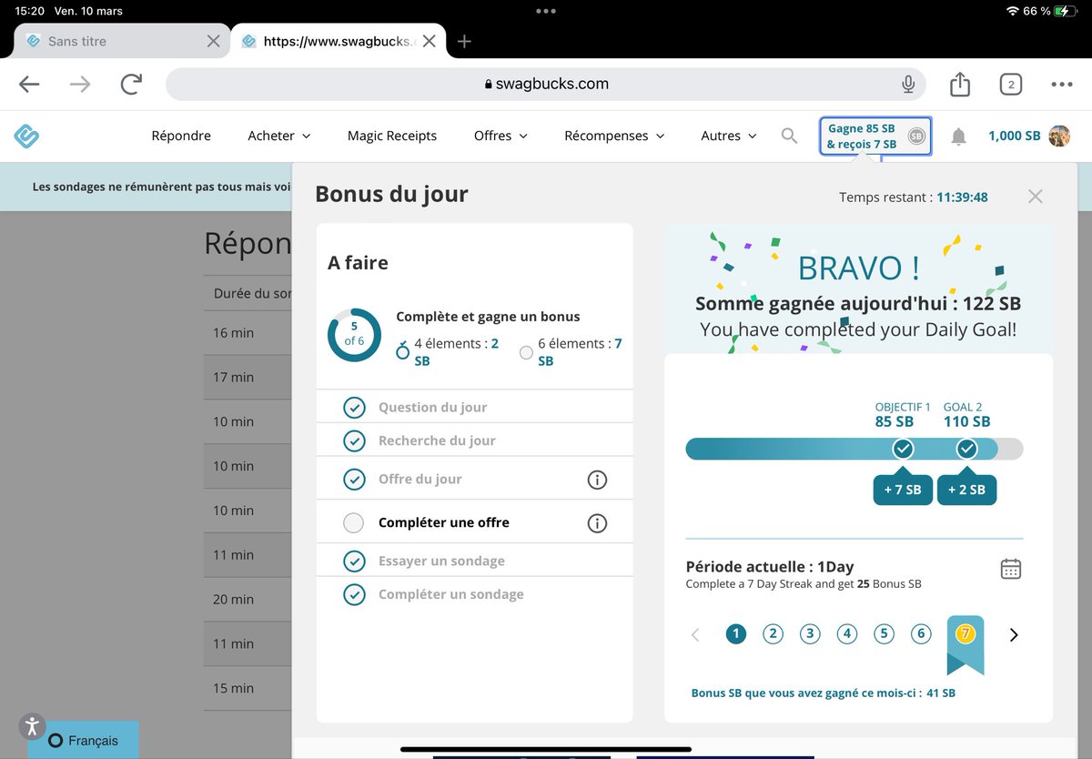 rochrousseau's tweet photo. @Swagbucks Swagname : lasouris.  #SBBraggingRights https://t.co/JJ5cMKDfGn