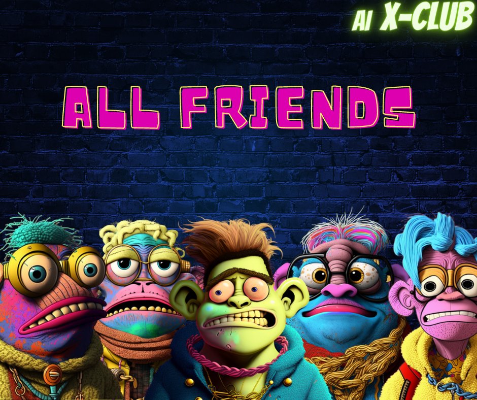 AAixclub's tweet photo. ⭐️ALL FRIENDS⭐️ Giveaway 

To enter:
Follow: 
@AAixclub
 &amp; 
@AllFrie30102683
Tag 3 friends + Like 

🥇 1 x XOG NFT  
🥈1 x Free NFT All Friends 
🥉1 x Free NFT All Friends https://t.co/0t6zty8zxm