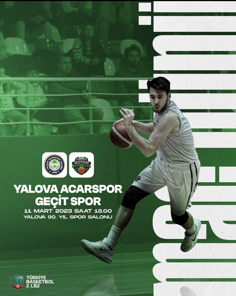 Geçit, Yalova deplasmanında 

📍 Yalova 90. Yıl Spor Salonu
🕒 15:00
🆚 Yalova Acarspor
📅 11 Mart Cumartesi