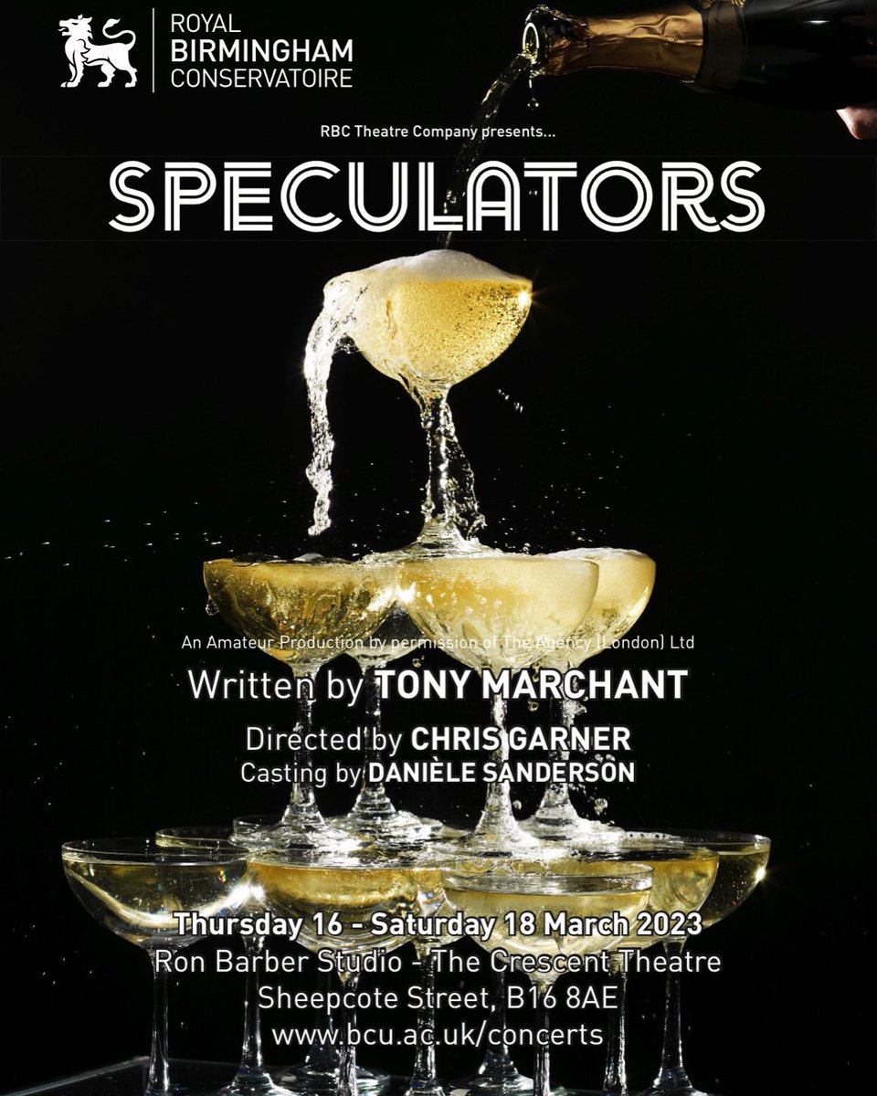 🍾SHOW ANNOUNCMENT🍾
RBC Actors present:
📈SPECULATORS📉
Save the dates: 16th, 17th &amp; 18th March <a href="/crescenttheatre/">Crescent Theatre</a> 

It is 1987 and 7:15am in the foreign exchange dealing room of a bank in the City of London. Directed by Chris Garner

Tickets available: crescent-theatre.co.uk/event-details/…