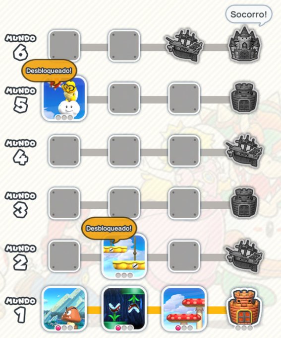 Seleção de fases de Super Mario Run (
