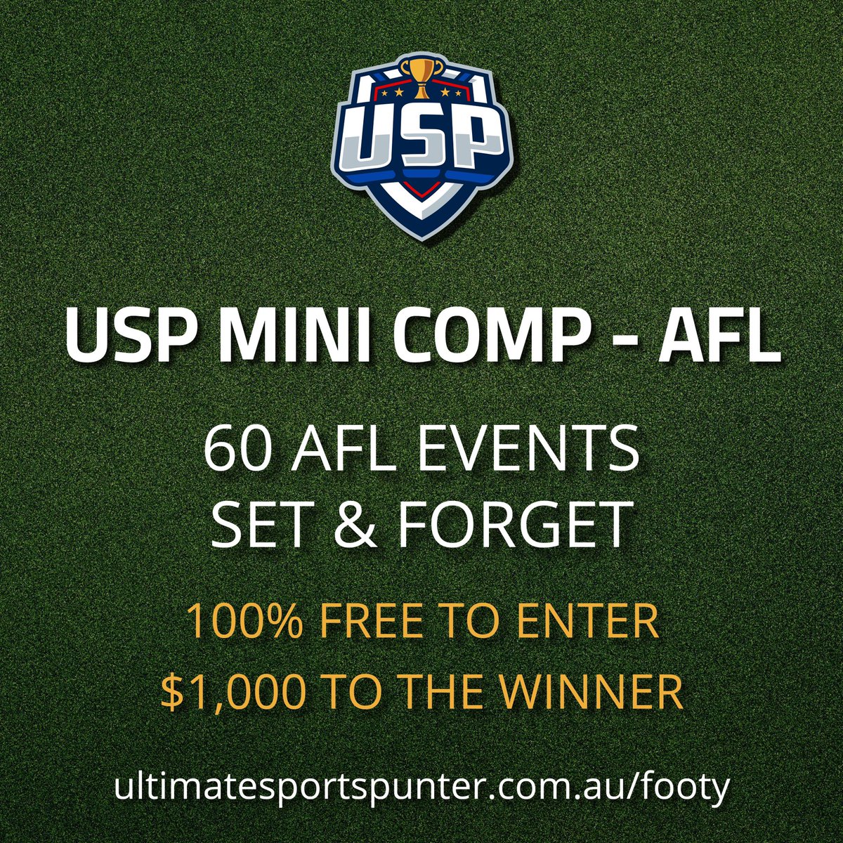 USPunter's tweet photo. Love fantasy footy type comps but just can’t be bothered updating teams every week?

Then this is for you. 

Futures Footy Tipping!

New Punters welcome. Free Entry.

https://t.co/6w8YjqlVE4 https://t.co/BV9L2h32kh