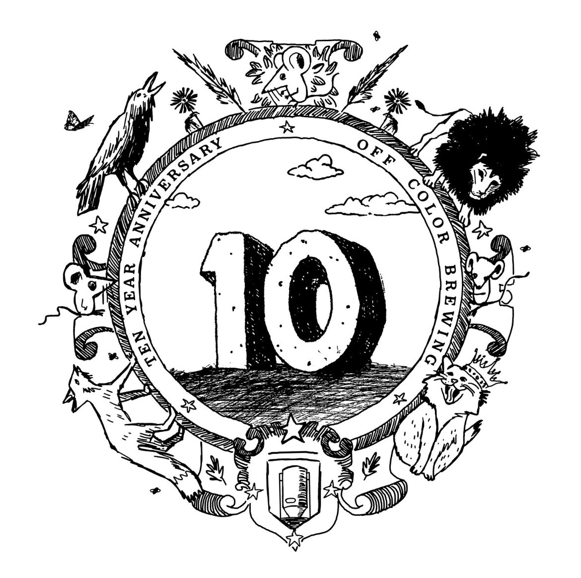 OffcolorBrewing's tweet photo. Yesterday we were a brewery. Today we’re a brewery that’s been around a decade. That feels like an accomplishment. And obviously we couldn’t have done it without all of your support and trust in this kind of weird Chicago brewery trying to make a little impact in the big city. https://t.co/GzBRBcTDsT