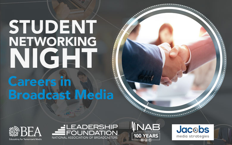 BEAWebTweets's tweet photo. Thanks @nabtweets @jacobsmedia @NABFoundation and @TVNewsJamie @rockpddude @DerekParris @tammyphillips @judyremy714 @StephaniRuiz for hosting virtual tables and meeting with #BEAstudent members this week!  We are grateful for your support for these future media professionals. https://t.co/wqpKwtpa0W