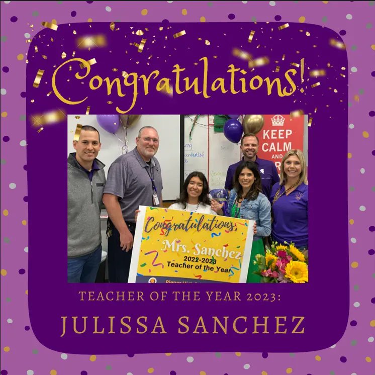 Congratulations to our Pieper High School Teacher of the Year! Mrs. Sanchez spreads sunshine and joy wherever she goes! We are so proud that she is a PHS Warrior! <a href="/PieperPrincipal/">Jaime Alvarez-Calderon</a> <a href="/cisdnews/">Comal ISD</a>