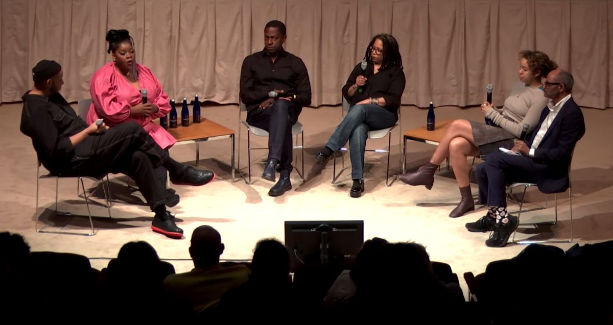 jenroko's tweet photo. Blown away by these artists (Christopher Myers, vanessa german, Sanford Biggers, Renée Stout, and Tau Lewis)— their presentations and discussion—on their work and shared themes. Incredible work day @ngadc 10/10 https://t.co/TgLOyiUL53
