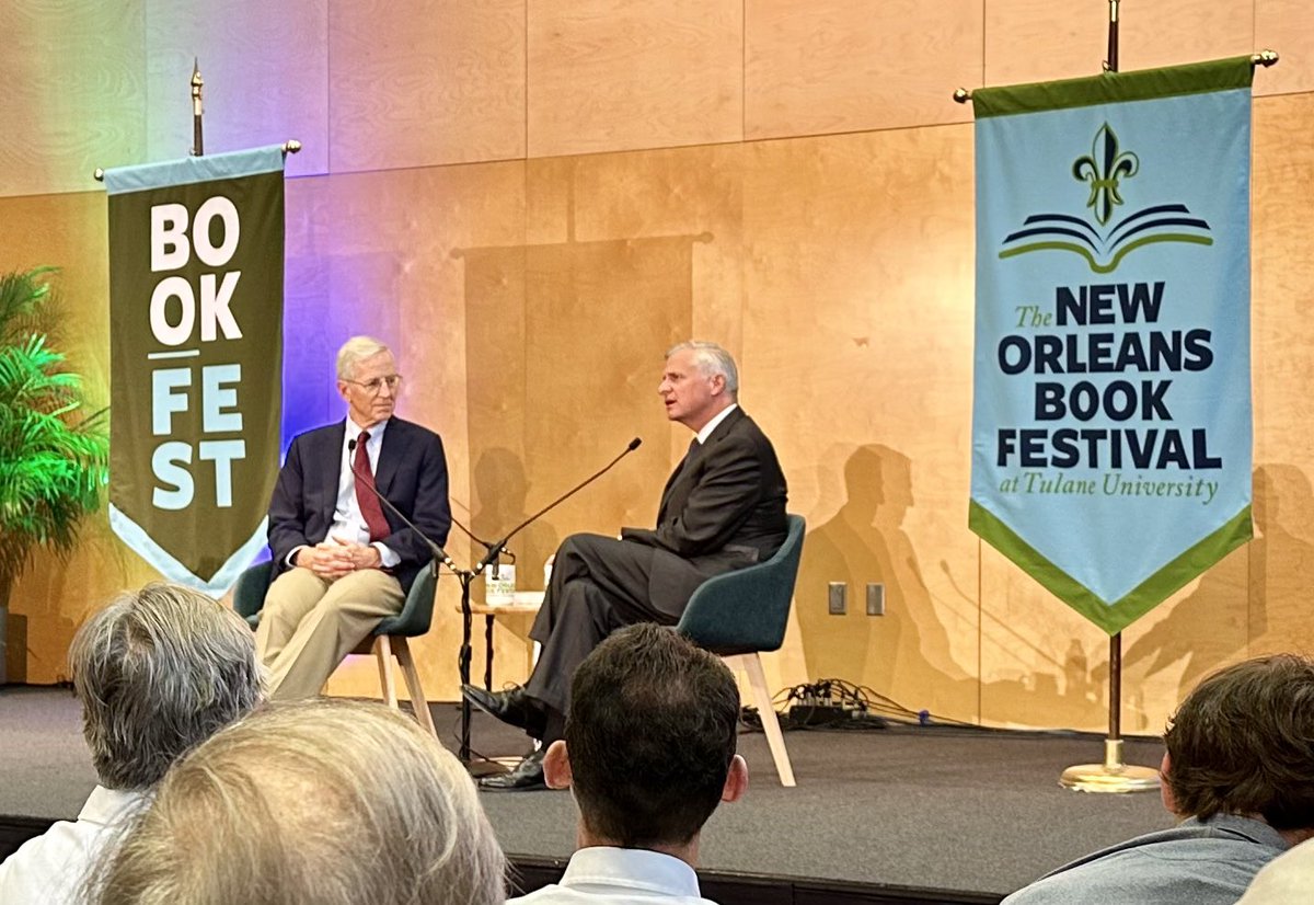 Amazing @NOLAbookfest kick off with #jonmeacham & #evanthomas speaking to a full house! Phenomenal program so far! Excited about #allthattmovesus talk with the @davidweillmd 🤩 Sat at 10am. @penguinrandom @nytopinion @PedsSection @VUMC_Neurosurg @ParnassusBooks1 @VUMCchildren