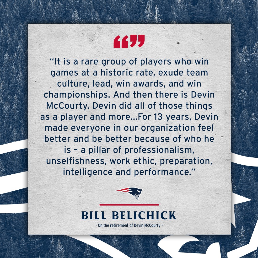 Robert Kraft and Bill Belichick on @devinmccourty's retirement.