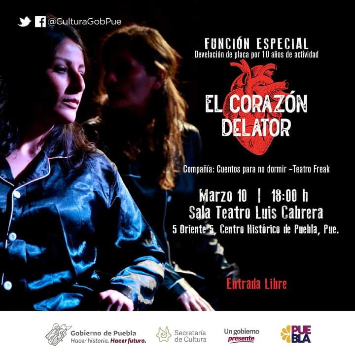 🎉Hoy <a href="/cuenpnodormir/">Cuentos para no dormir - Teatro Freak</a> develará una placa como festejo por sus 10 años de actividad. Desde aquí los ruidosos les mandamos un abrazo y felicitaciones.
🫀Se realizará una función gratuita el día de hoy a las 6 PM en la Sala Teatro Luis Cabrera
#HagamosRuido #AgendaRuidosa