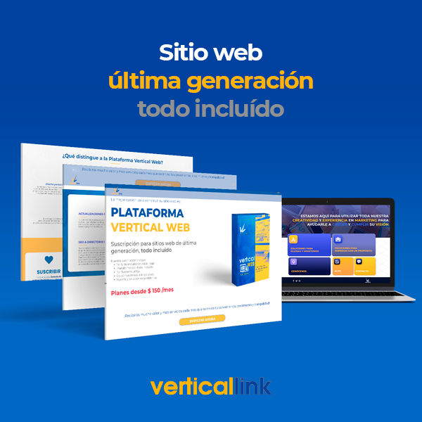 VerticalLink's tweet photo. La mejor opción para construir su sitio web es: PLATAFORMA VERTICAL WEB
Suscripción para sitios web de última generación, todo incluido.
Más información https://t.co/4EGbu52Tg9
.
.
#branding #marketing #blog #website #sitioweb #webdesign #webstagram https://t.co/Tv2EqikWnC