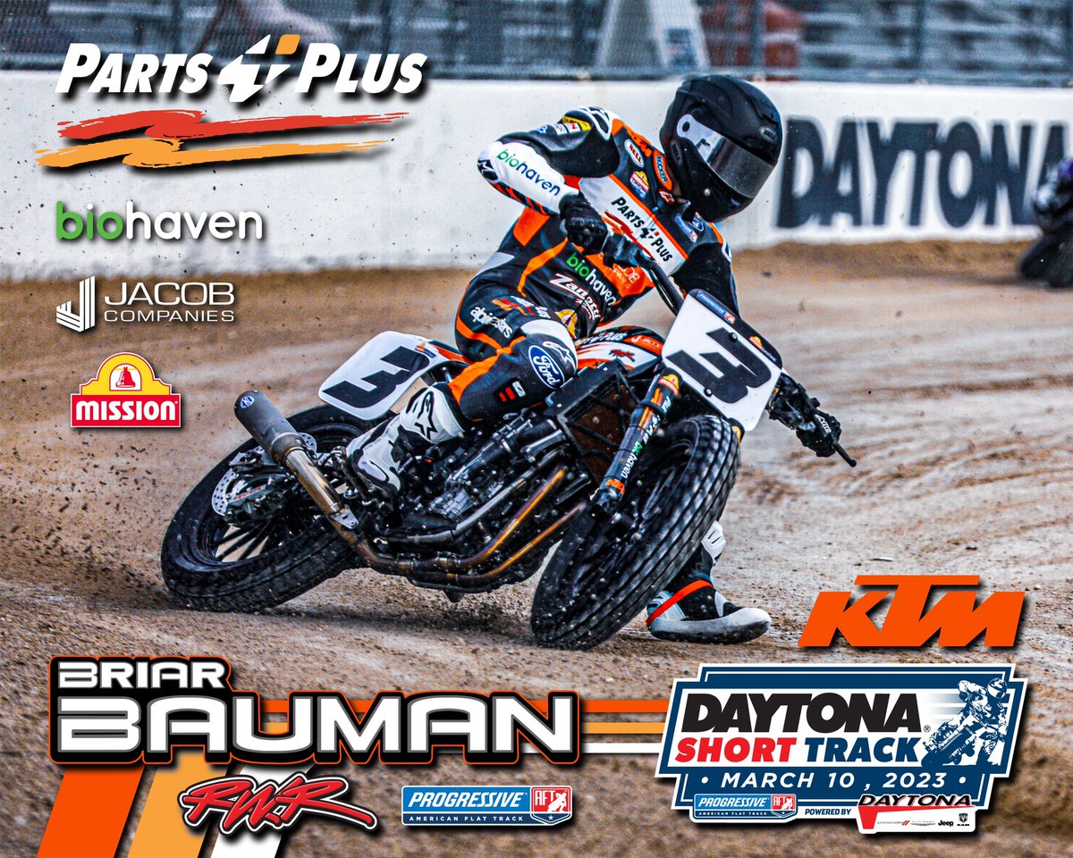 Final events of the @americanflattrack double header takes place tonight at @daytona. 
@briarbauman and @shaynatexter are ready to do battle. For the race schedule and live streaming info, check out AmericanFlatTrack.com. @partsplus @biohaven #rickwareracing  @RickWareRacing