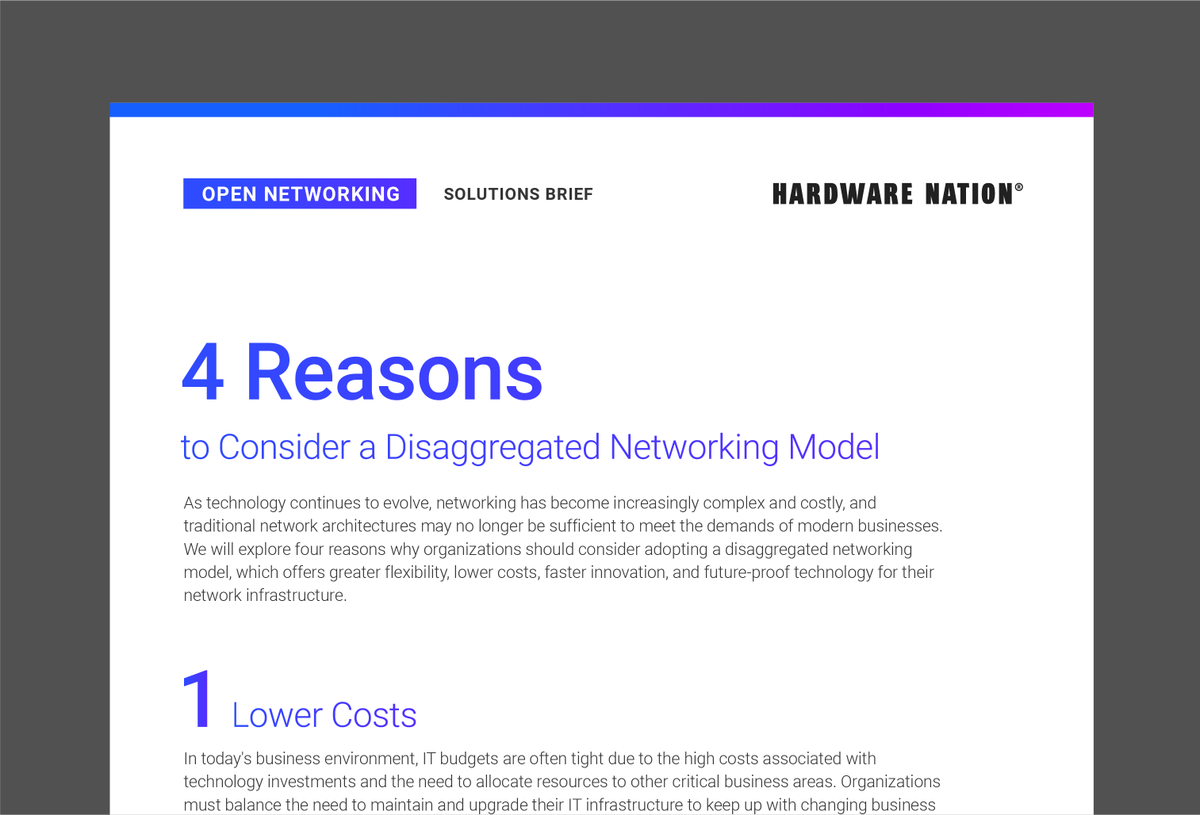 HardwareNation's tweet image. Discover the top 4 reasons why organizations are embracing the open networking model.  bit.ly/3Ldo0hg #OpenNetworking #DisaggregatedNetworking