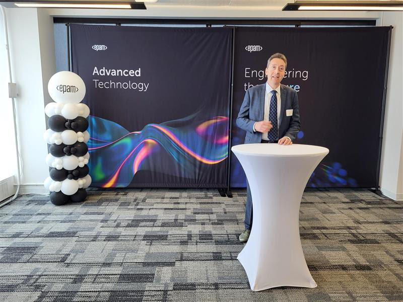 WREDC_Tony's tweet photo. Pleased indeed to welcome @EPAMSystems to #WaterlooReg joined by @investontario @invest_canada @berryonline @Effie_ONB celebrating their first #Canadian office. A #tech powerhouse with an impressive reach and impactful #CSR program relocating global talent to downtown #Kitchener. https://t.co/sJzgGlrB2v