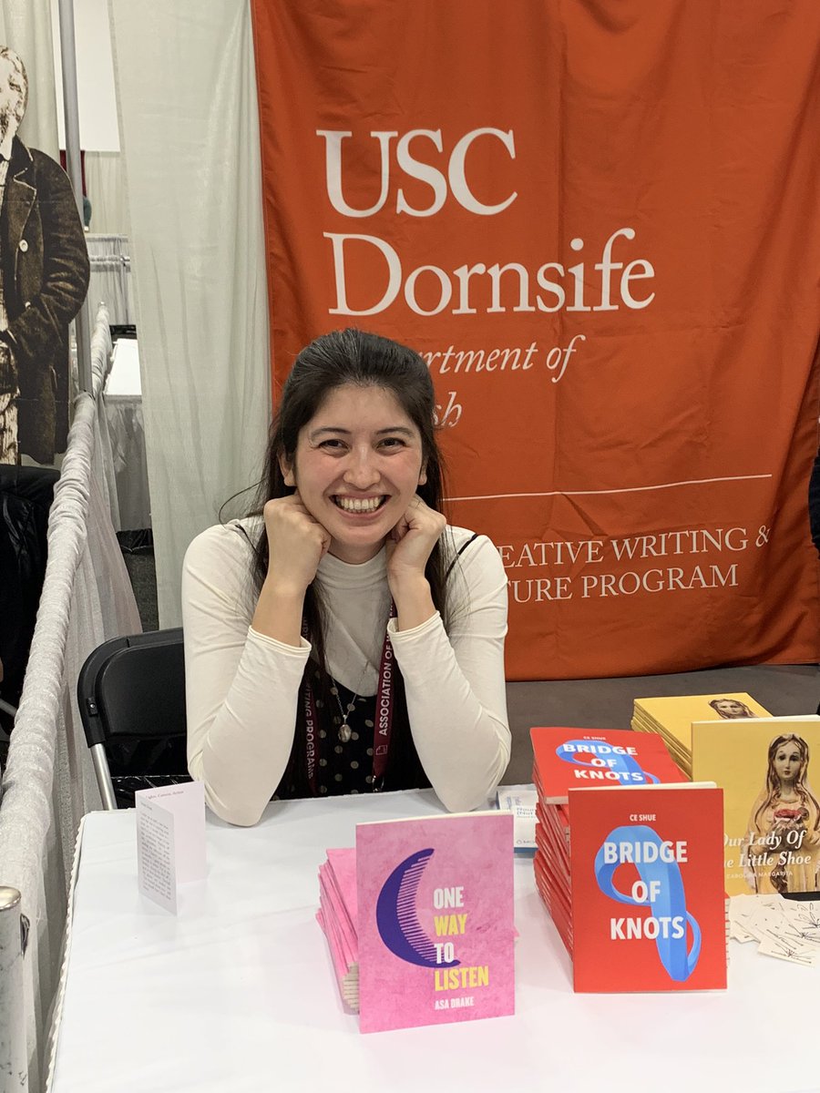 DavidHaydon1's tweet photo. Asa Drake, author of One Way to Listen (selected by Taneum Bambrick as the winner of the GLP 2021 Poetry Chapbook Contest) is signing copies of her chapbook at Booth #1527! Stop by and meet Asa and celebrate the publication of "One Way to Listen"! https://t.co/P5YXygosdn