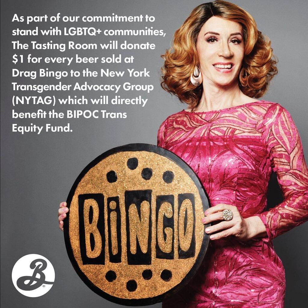 ✨ A huge thank you to the @brooklynbrewery for their ongoing commitment to support NYTAG. ✨ 

- 

Monday 3/13, @lindalovesbingonyc is back for a very special edition of Drag Bingo starting at 6:30PM! $1 for every beer sold during the event will go to the New York Transgender…